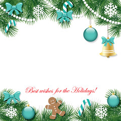 Christmas and New Year decorative background.