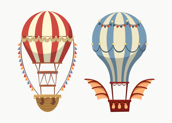 Fototapeta premium Transport air balloon with balance and lights