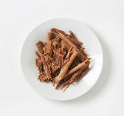 Milk chocolate shavings