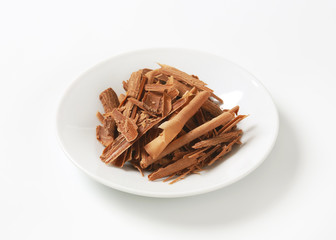 Milk chocolate shavings