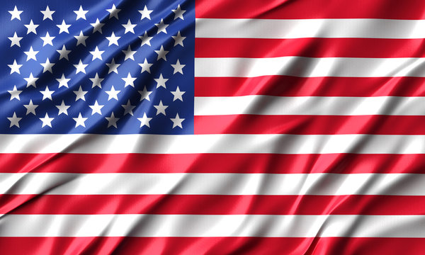 3d United States of America- USA waving flag render