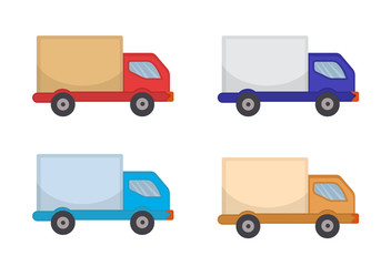 Delivery Truck Icon, flat style. Lorry for delivery of goods, isolated on white background. Vector illustration, clip art