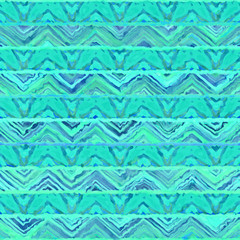 Native seamless watercolor artistic boho style colorful square pattern.