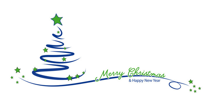 tannenbaum - blau-gr&uuml;n - scribbel