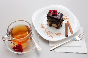 Delicious dessert and tea