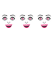 3 girlfriends pattern female feminine girl sexy face grin comic cartoon text font design cool crazy crazy confused stupid silly comical