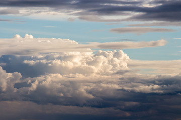 colorful dramatic sky with cloud at sunset