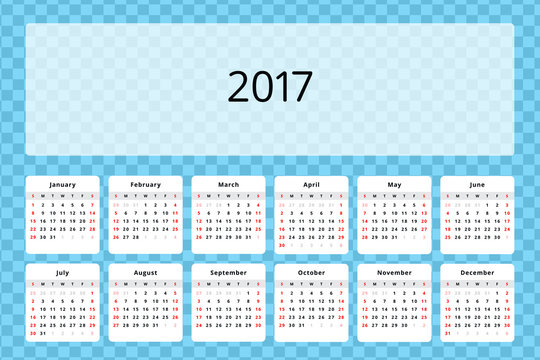 calendar 2017 year template