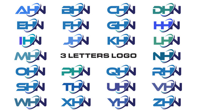 3 letters modern generic swoosh logo AHN, BHN, CHN, DHN, EHN, FHN, GHN, HHN, IHN, JHN, KHN, LHN, MHN, NHN, OHN, PHN, QHN, RHN, SHN, THN, UHN, VHN, WHN, XHN, YHN, ZHN, 