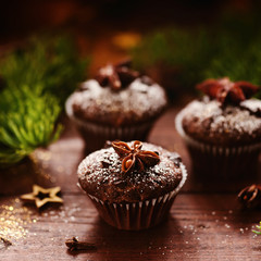 Weihnachtliche Schokomuffins