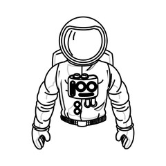 Astronaut cartoon icon. Spaceman cosmonaut pilot space and science theme. Isolated design. Vector illustration