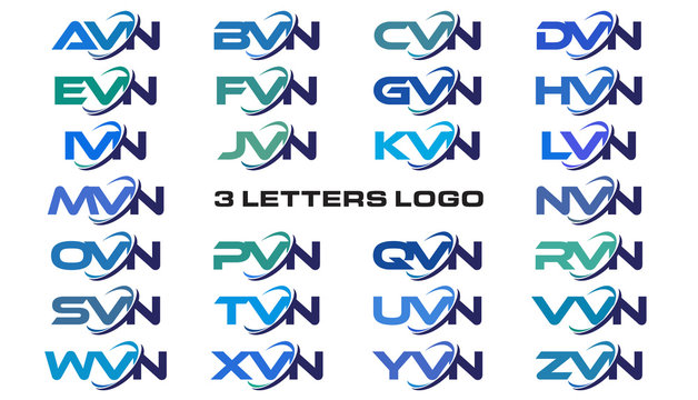 3 letters modern generic swoosh logo AVN, BVN, CVN, DVN, EVN, FVN, GVN, HVN, IVN, JVN, KVN, LVN, MVN, NVN, OVN, PVN, QVN, RVN, SVN, TVN, UVN, VVN, WVN, XVN, YVN, ZVN, 