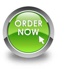 Order now glossy green round button