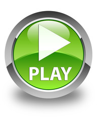 Play glossy green round button