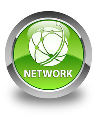 Network (global network icon) glossy green round button