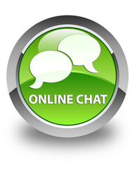 Online chat glossy green round button