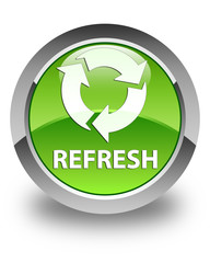 Refresh glossy green round button