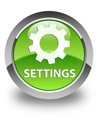 Settings glossy green round button
