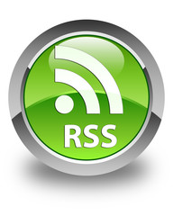 RSS glossy green round button