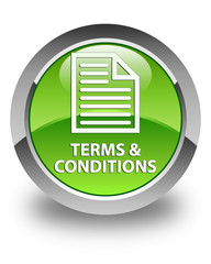 Terms and conditions (page icon) glossy green round button