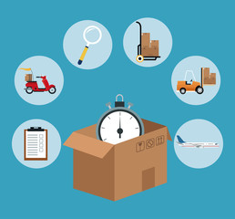 fast time delivery transport logistic vector illustration eps 10