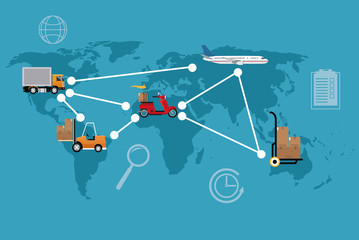 delivery concept different transport international vector illustration eps 10