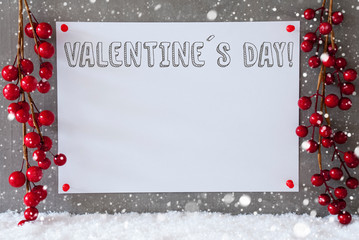 Fototapeta na wymiar Label, Snowflakes, Decoration, Text Valentines Day