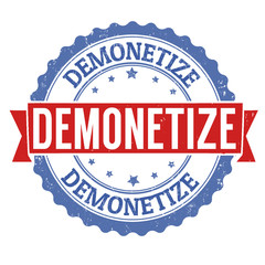 Demonetize sign or stamp