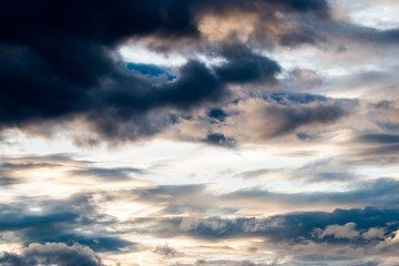 colorful dramatic sky with cloud at sunset