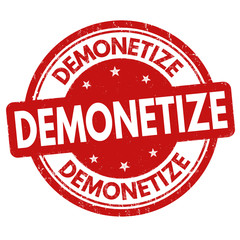Demonetize sign or stamp