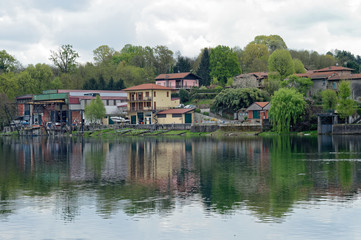 Fototapeta na wymiar lakefront lake maggiore italy