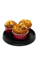 Banana cup cake with almond slice