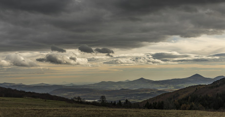 Ceske Stredohori mountains in autumn time