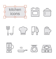Thin line icons set, Kitchen