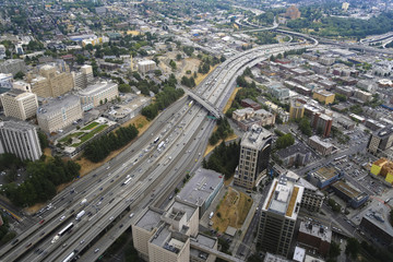 Highways of Seattle from above