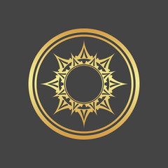 Naklejka premium Abstract element for design, gold flower, star, mandala, decoration.