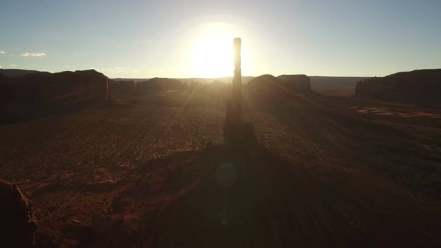 Monumen Valley Aerial Totem Pole 23 Sunset