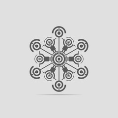 Obraz premium Abstract technology icon. Communication logo. Technology futuristic element.