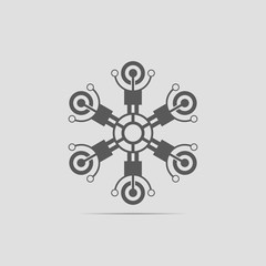 Abstract technology icon. Communication logo. Technology futuristic element.