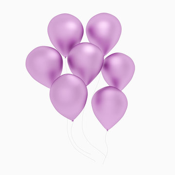 pink balloons on isolated white in 3D render image