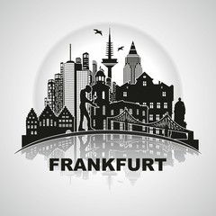Frankfurt am Main Tatoo Skyline Panorama Stadt Deutschland City Sehenswürdigkeiten Denkmäler historische Bauten Architektur