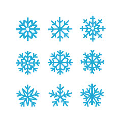 Different vector snowflakes collection. Vector ice crystal set i