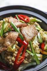 Chinese food griddle cooked cauliflower 