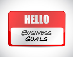 Business Goals name tag sign concept