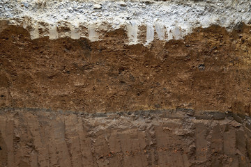 layers of soil and rock.