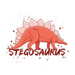 Stegosaurus. Big red dinosaur