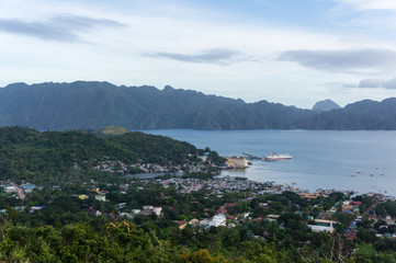 Fototapeta premium Aerial view of Coron town, Busuanga island, Philippines