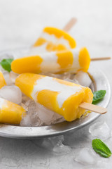 mango and yogurt popsicle ice cream