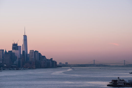 New York cityscape at dawn