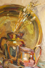 texture oil painting, still life oil